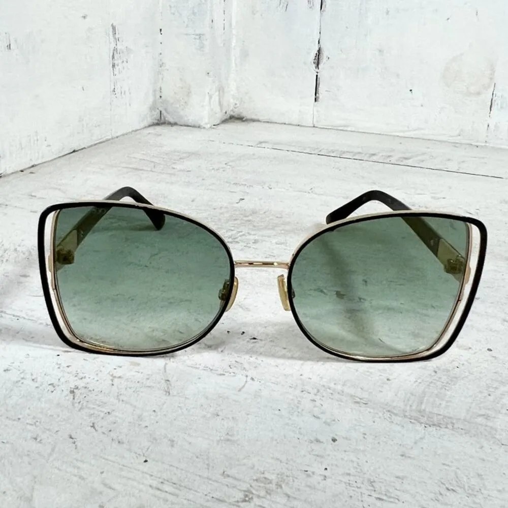 Jimmy Choo Frieda Metal Frame gold Green Lens Oversized Butterfly Sunglasses - Image 3