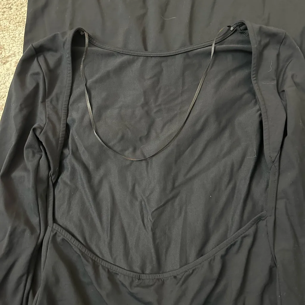 Pull & Bear Black Open Back Maxi Dress Size Large VIRAL - Image 5