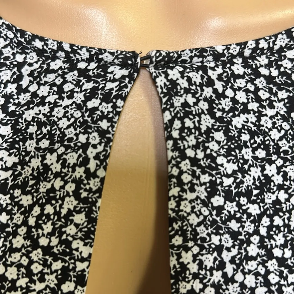 Gianni Bini Rayon Floral Long Slit Cuff Lined Keyhole Lightweight Dress Small - Image 7