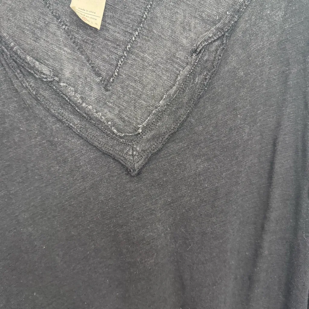 Free People We the Free Head In The Clouds Linen Blend Tee Black Size Small - Image 11