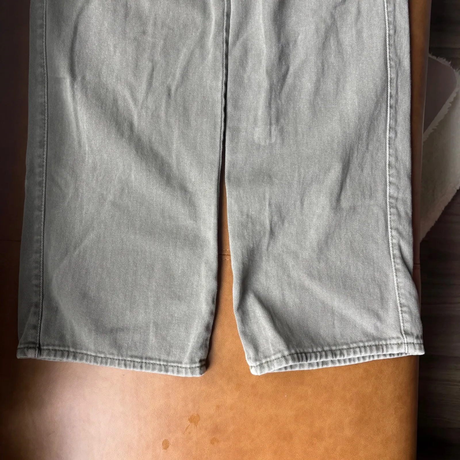 SHEIN Cargo Pants Light Green Wide‎ Leg Utility Pockets Size 28 - Image 5