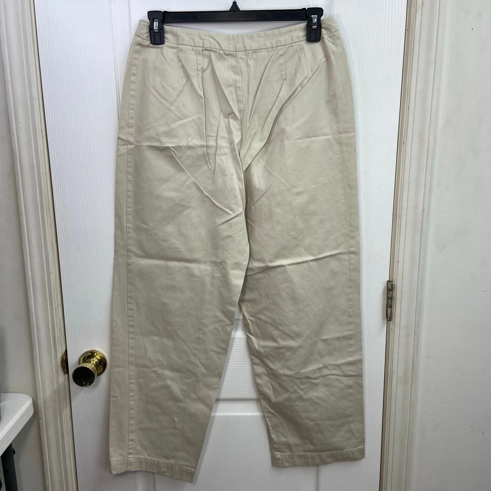 Vintage Charter Club tan khaki high waisted 100% cotton straight fit pants 14 - Image 5