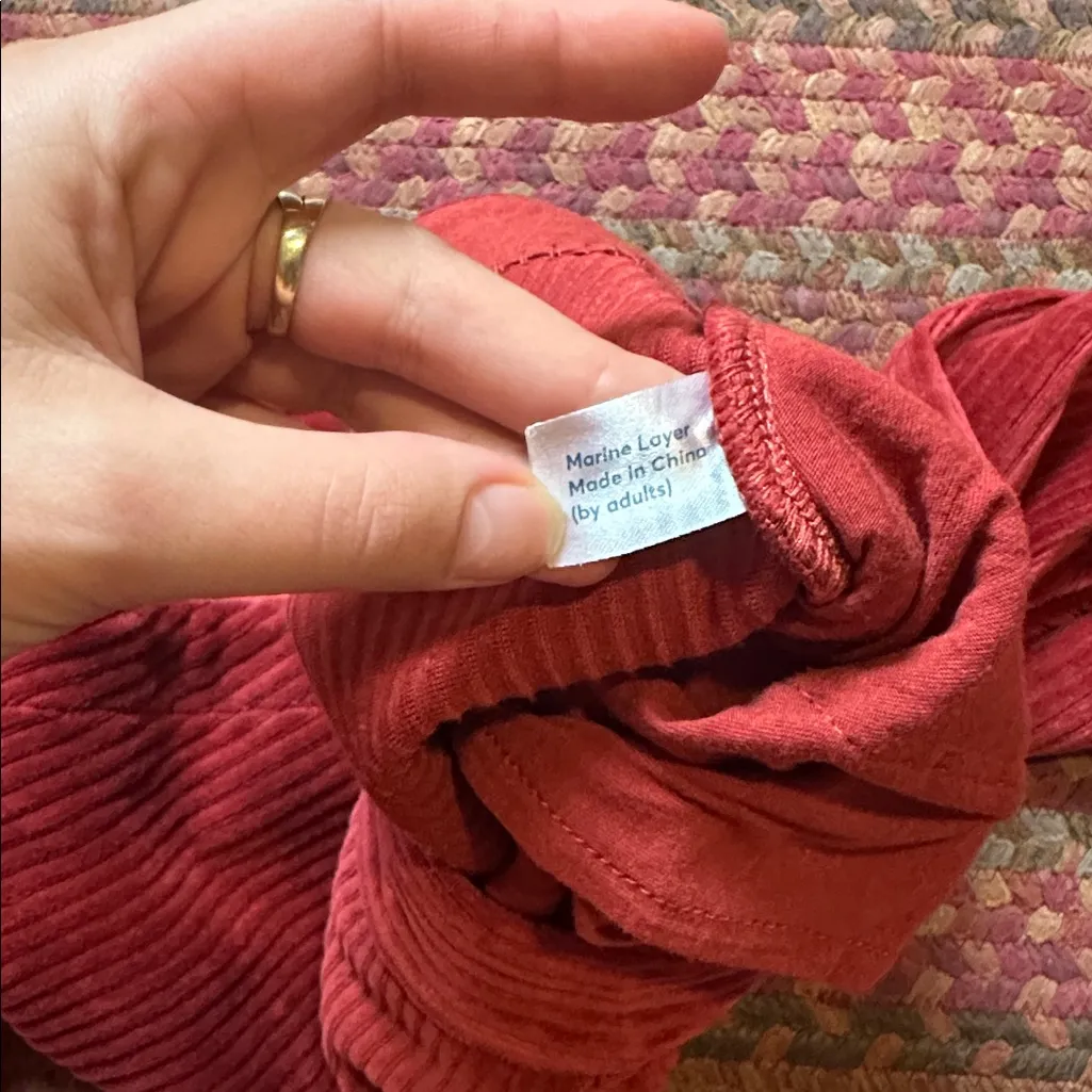 MARINE LAYER RED STRETCH CORDUROY ZIP PANTS - Image 5