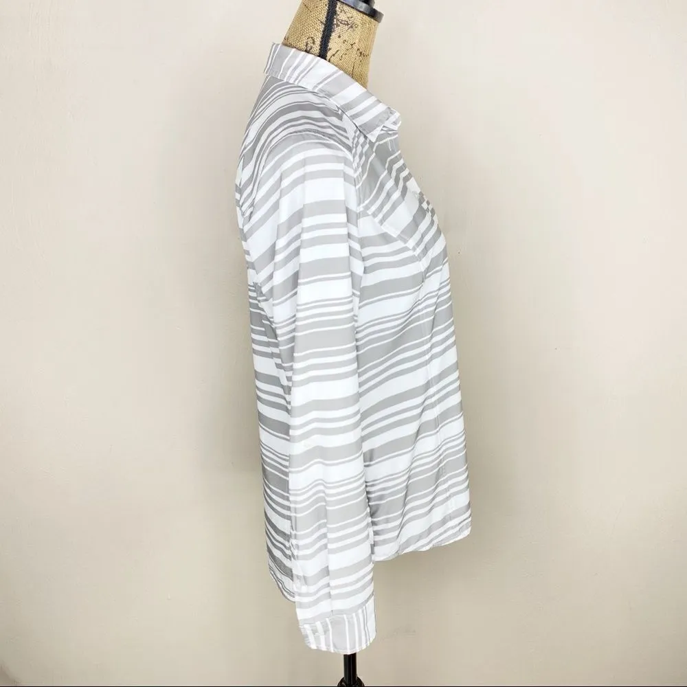 Orvis Striped Button Front‎ Long Sleeve Shirt S - Image 2