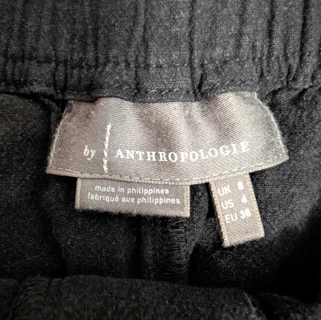 Anthropologie Linen Blend High Waist Jogger/Pant W4 Black - Image 3