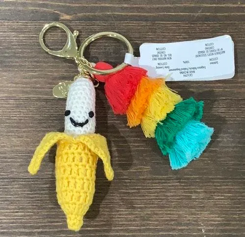 Hallmark NWT Banana Crochet Keychain - Image 2