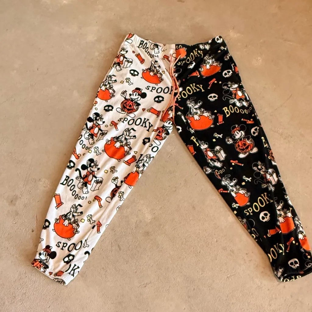Disney Halloween Mickey Pajama Pants - Black, White, Orange - Image 2