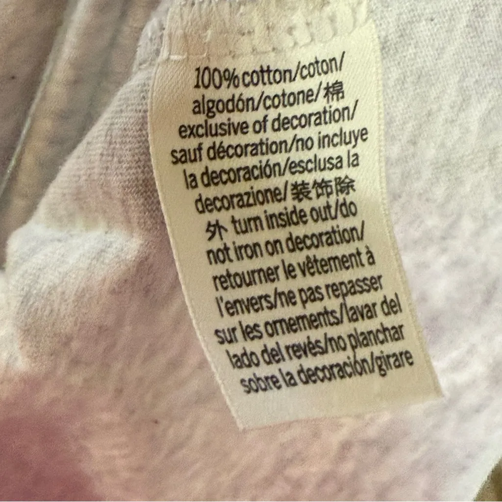 Victoria Secret Pink Shirt Women Size M Gray White Logo Long Sleeve Crew Neck - Image 5