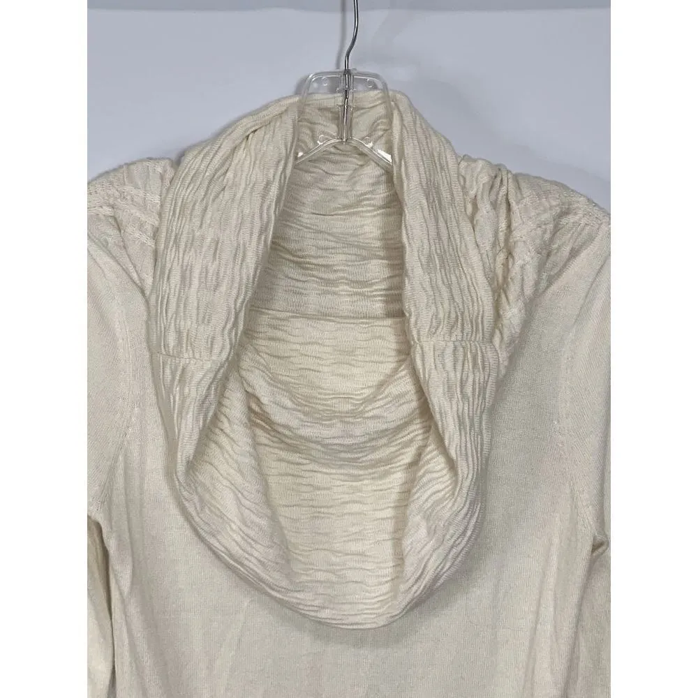 Caché Womens Sweater Long Cowl Neck Ivory Medium - Image 6