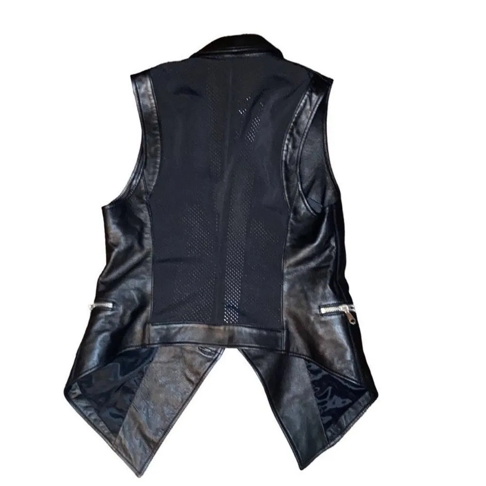 NWT  Tiffany Vest Genuine Leather Utility Moto Biker Grunge sz 0 - Image 12