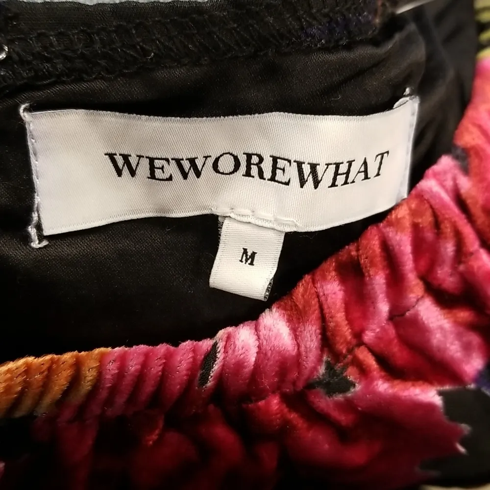 💕WEWORWHAT💕 Cut Out Flocked Velvet Dress ~ Burnout Velvet Floral Print M NWOT - Image 15