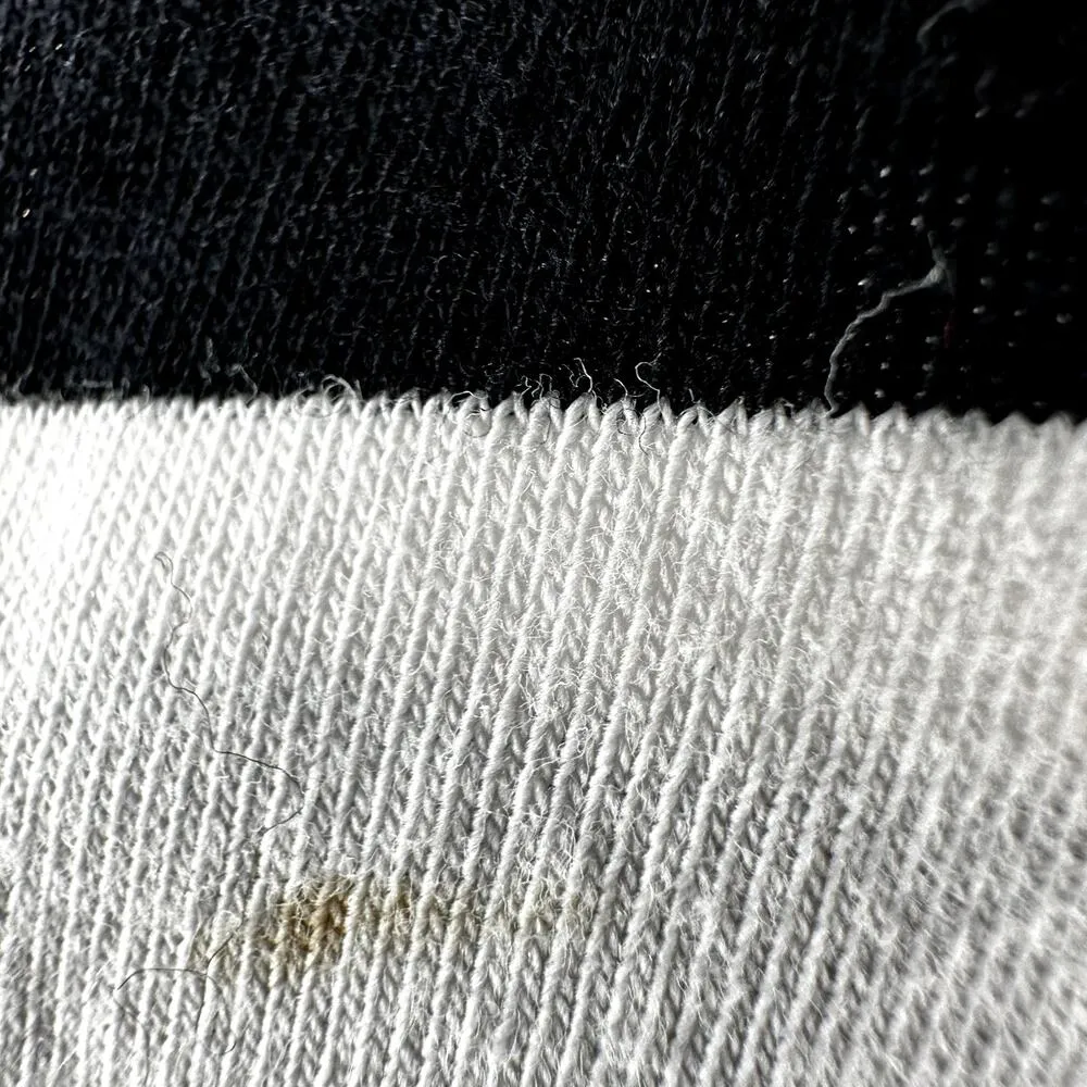 Karl Lagerfeld Collegiate Stripe Tee Poof Puff Sleeve Knitted White Black Small - Image 5