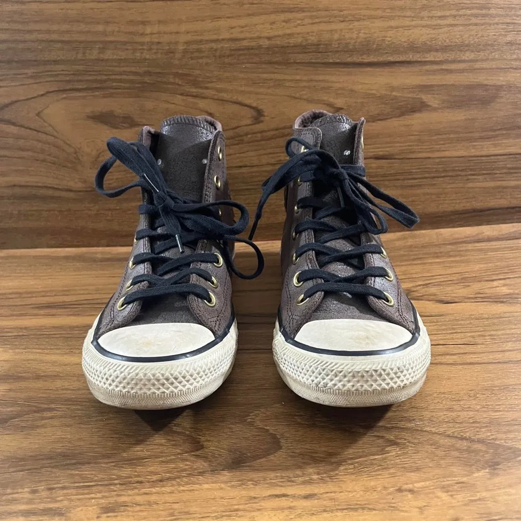 Converse All Star CT Hi Burnt Umber 149481C W 7.5 M 5.5 brownish leather - Image 2