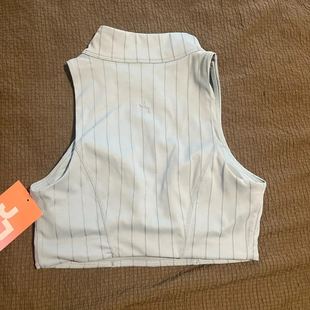 blue longline zip up bra - Image 2