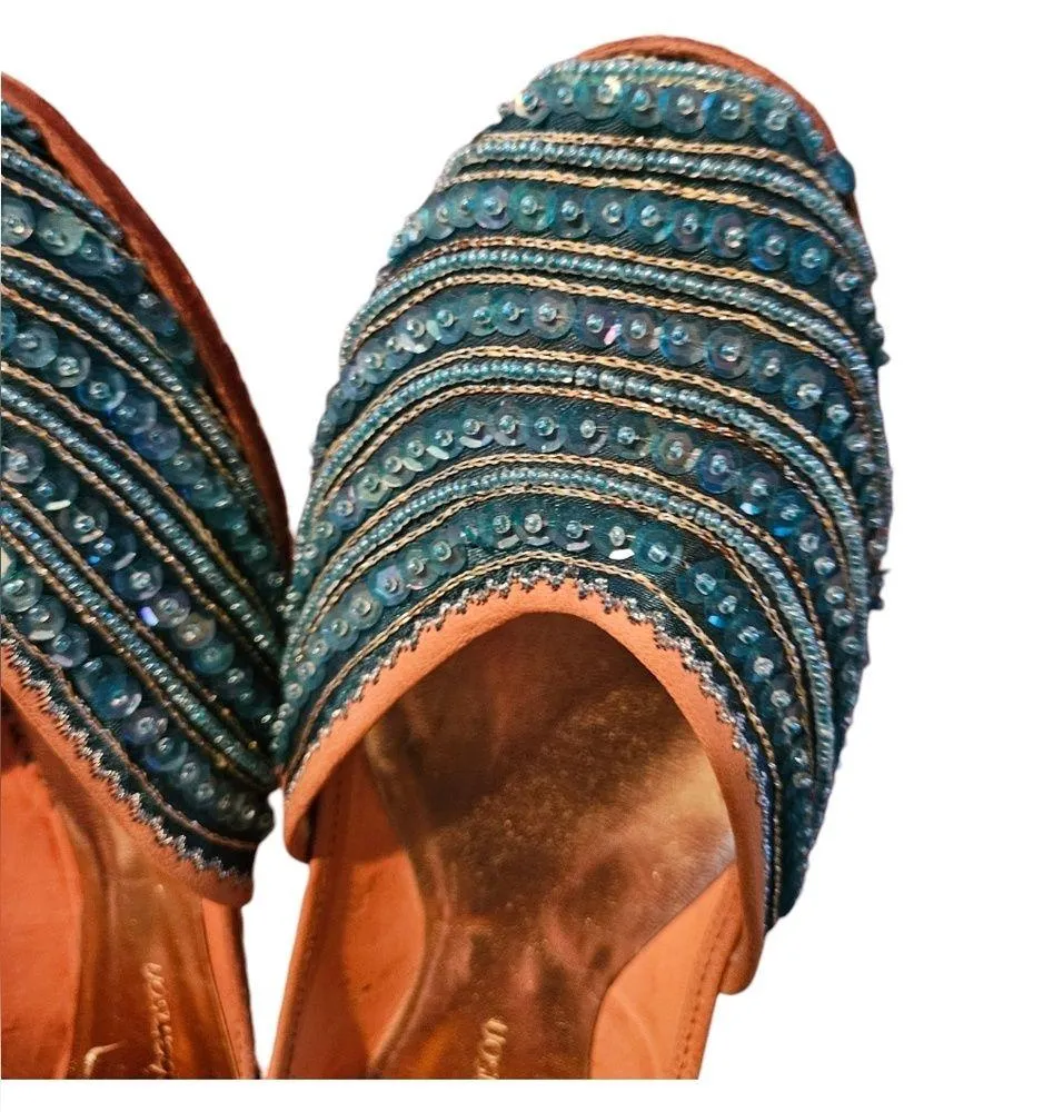 Matt Bernson Sequin Flats Blue Size 9.5 - Image 2