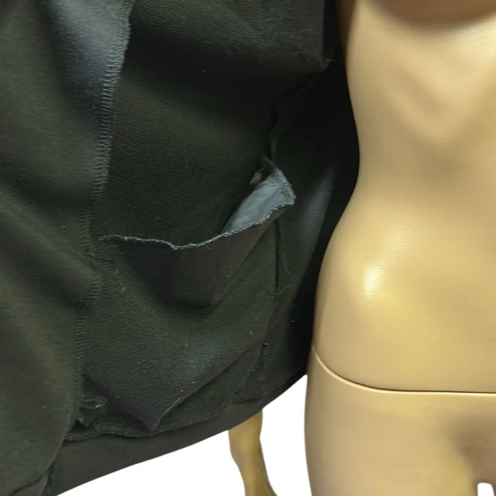 Black Cotton Blend Short Sleeve Embellished Pocket Full Zip Up Jacket Top Large - Image 10