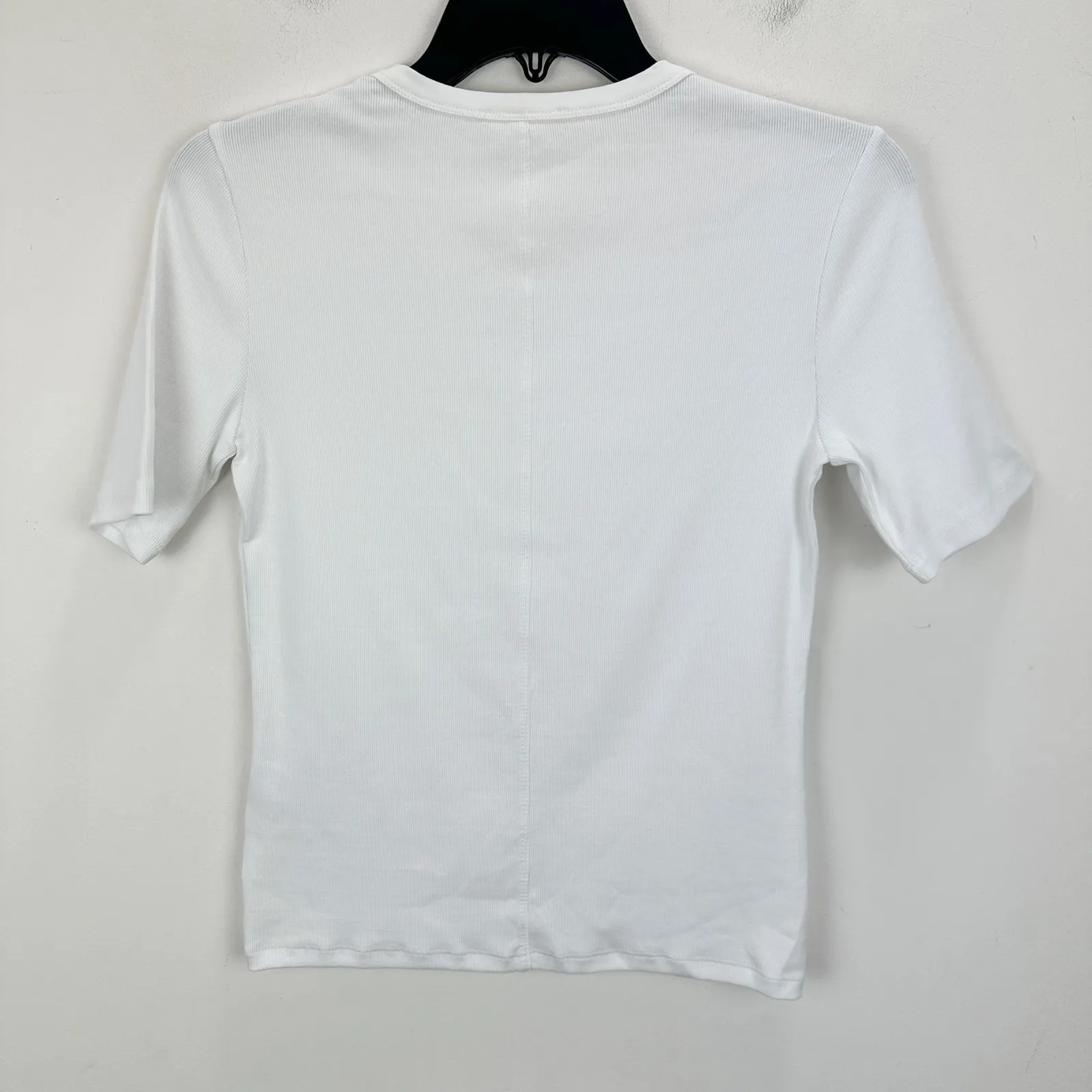 Madewell Regenerative Cotton Ribbed Elbow Sleeve Tee Shirt White Medium NWT - Image 12