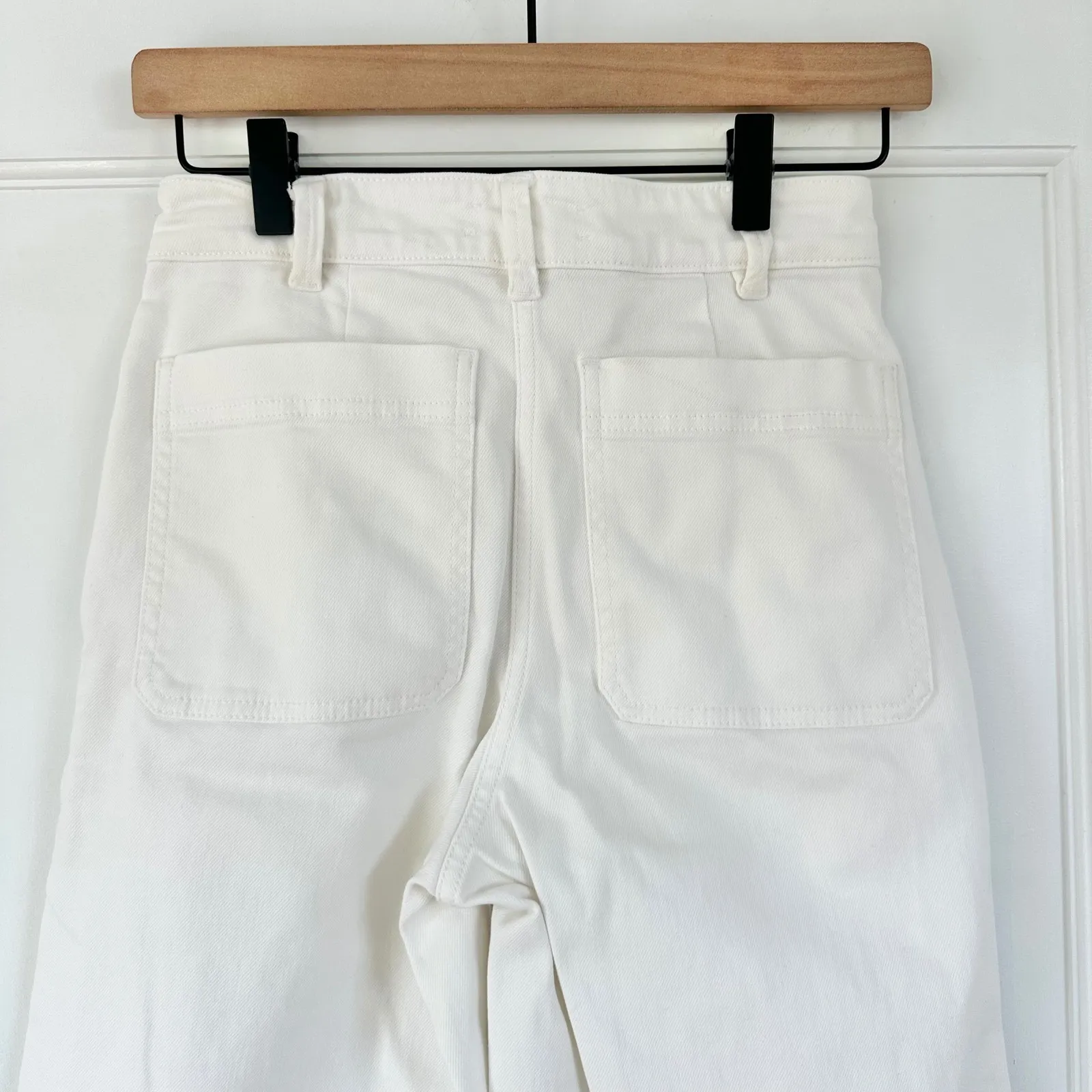 Everlane Wide Leg Utility Crop Pants High Rise White‎ Twill Casual Size 26 - Image 6