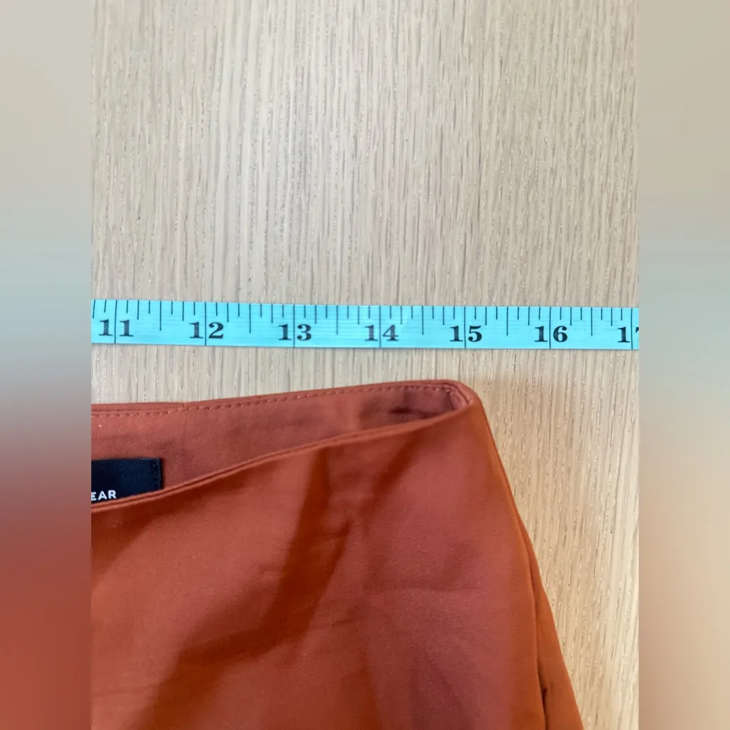 Who What Wear Satin Asymmetrical Midi Skirt in Rust size 8 2141 - Image 6