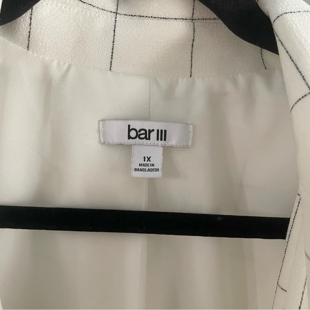 Bar III Double-Breasted Windowpane Blazer Size 1X - Image 3