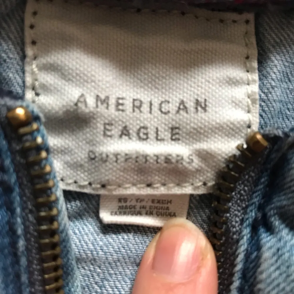 American Eagle Outfitters Jean Denim Bomber Jacket - Image 3