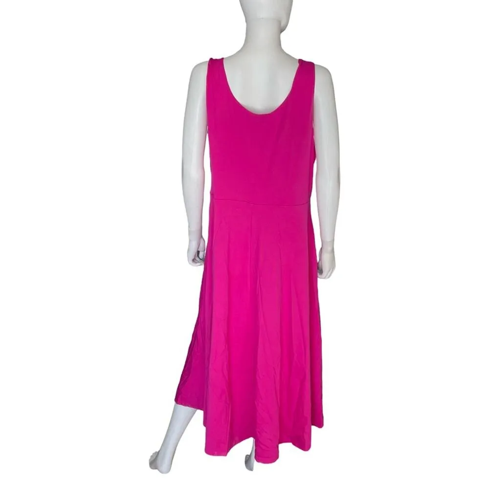 MSK Plus Size Pullover Sleeveless Midi Dress Fuchsia Women’s Sz 2X Pink - Image 4
