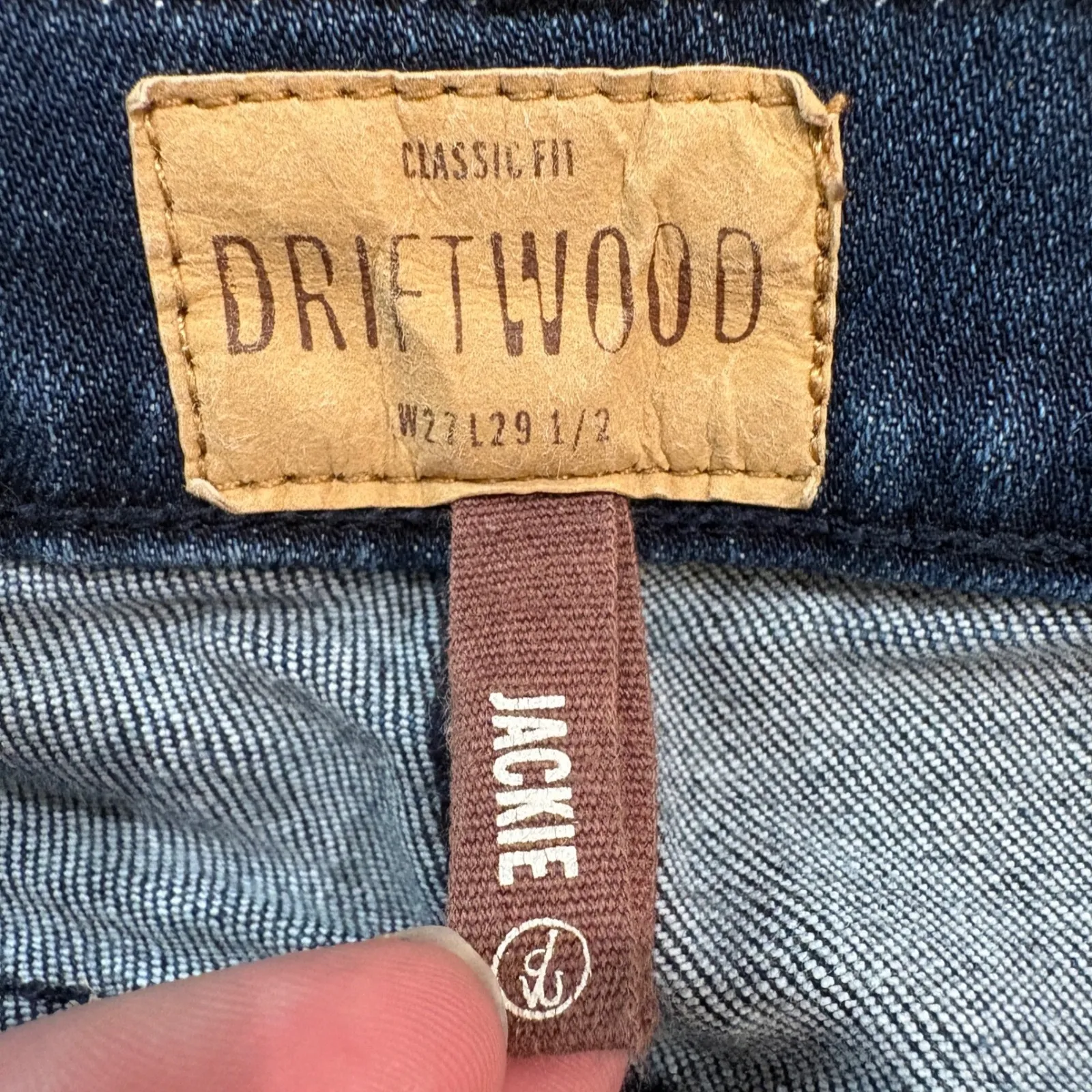 Driftwood Jackie Skinny Jeans Floral Embroidered Blue Cotton Blend Size 27 - Image 6