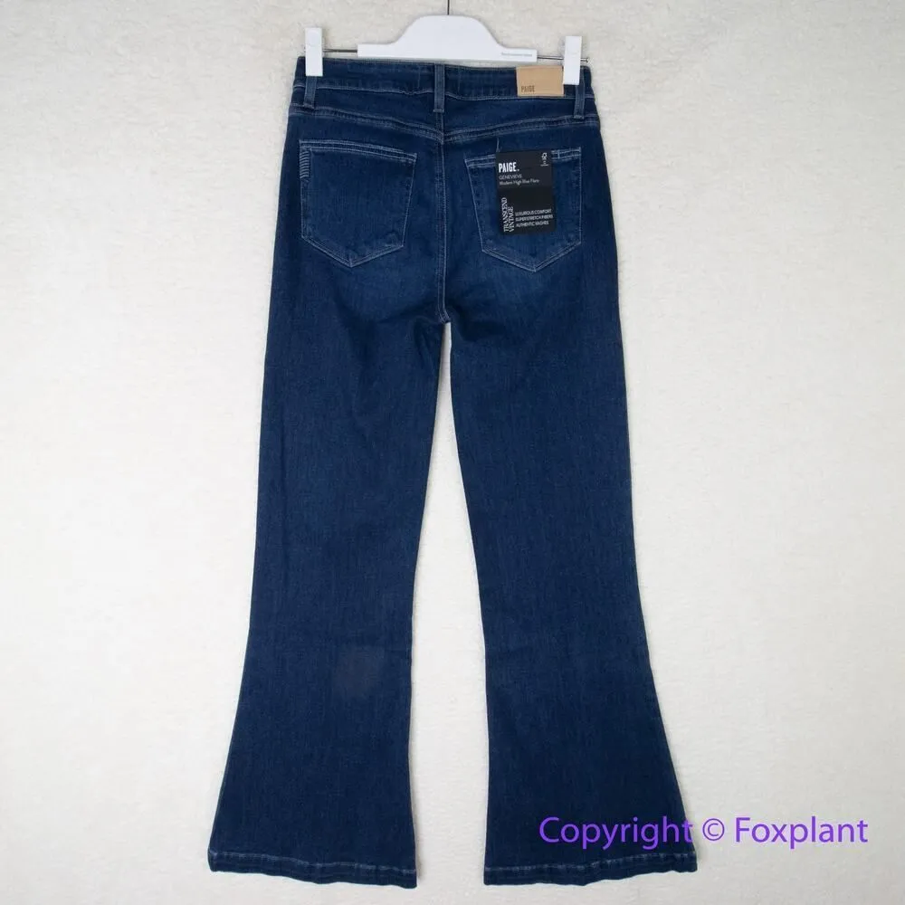 New! Paige Anthropologie Genevieve High-Rise Flare Jeans BEAMING MOON DISTRESSED - Image 10