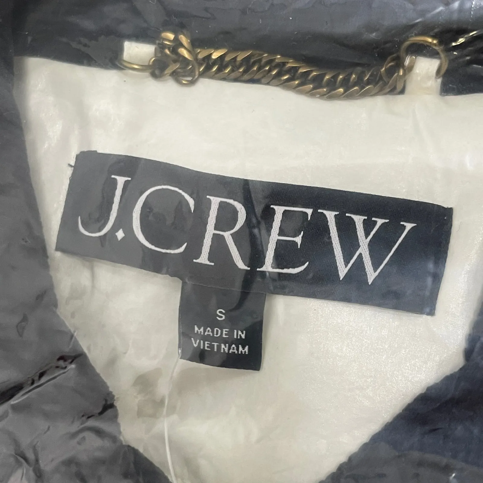 J.CREW Puffer Barn Jacket with PrimaLoft Small Cream Ivory NEW Quilted Winter Black - Image 8