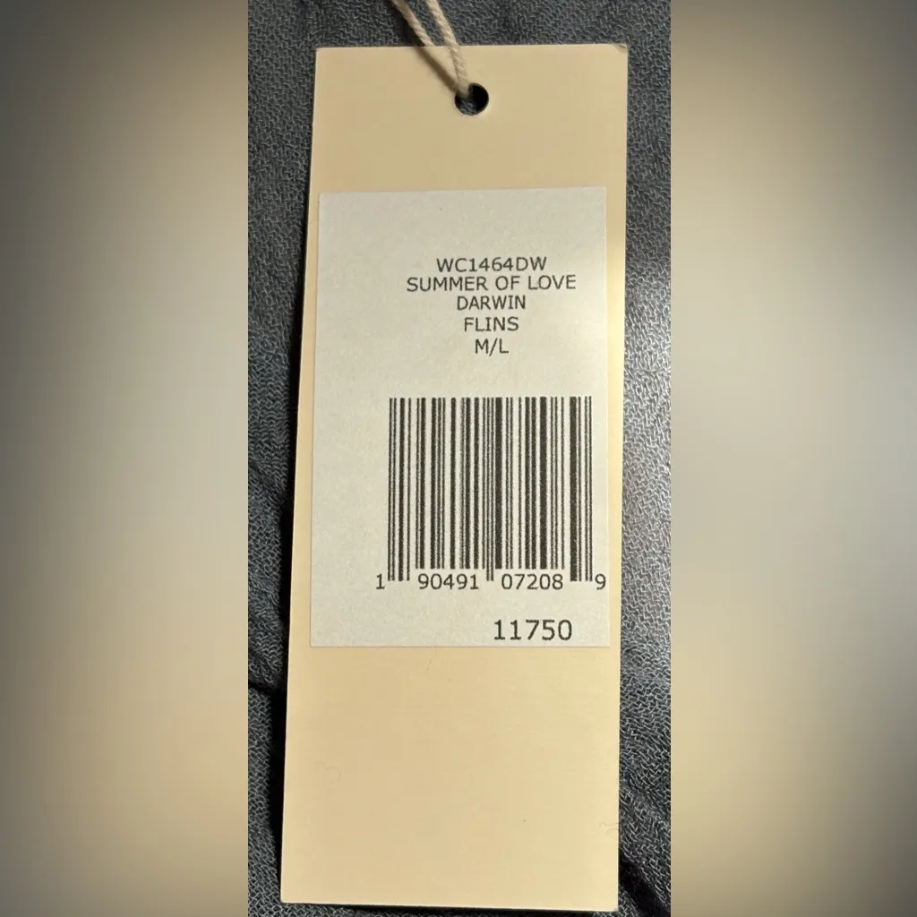 Eberjey Gray Mandarin‎ Collar Bamboo Cotton Swim Coverup Size M/L NWT - Image 3