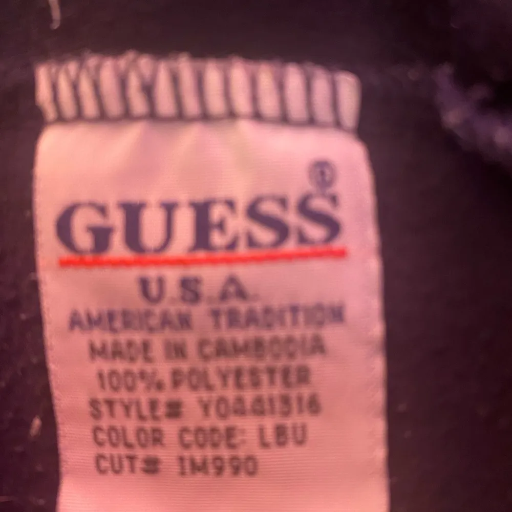 Vintage Guess Jeans fleece top navy and baby blue size Medium (JRS) Y2K …RARE - Image 4