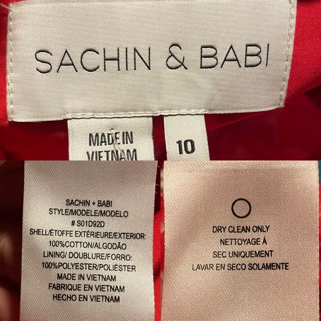 NWT Sachin & Babi Womens Dress Coral Ivy Floral Faux Wrap Puff Sleeve Size 10 - Image 11