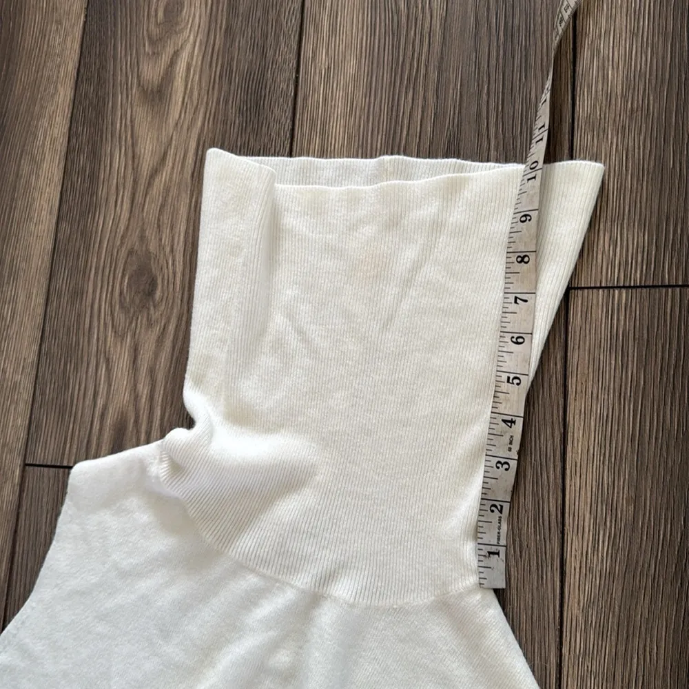 Designers Originals ivory Sleeveless knit turtleneck sweater tank Top White Size L - Image 6
