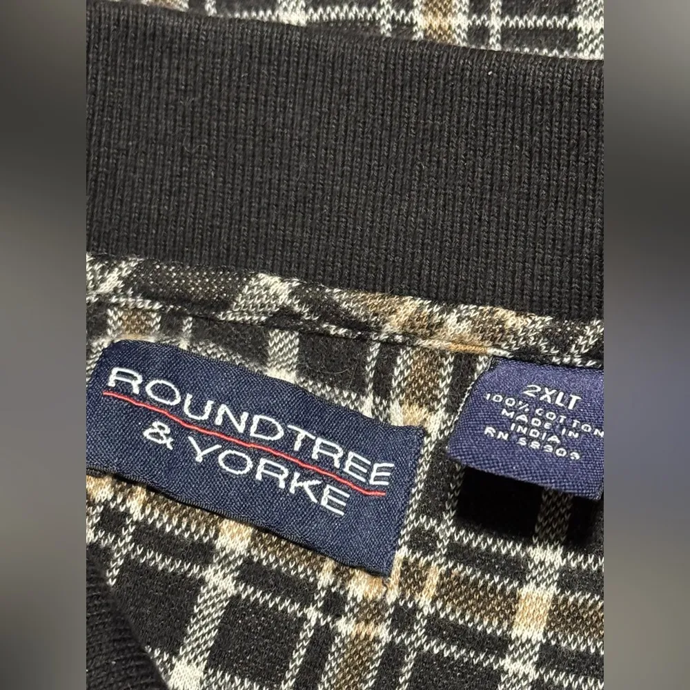 EUC Roundtree & Yorke Black and Brown Plaid Long Sleeve Sweater size 2X - Image 10