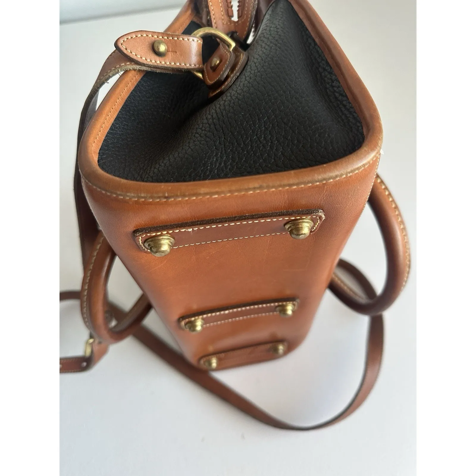 DOONEY & BOURKE Black VINTAGE AWL Satchel Shoulder Bag (b38) - Image 9