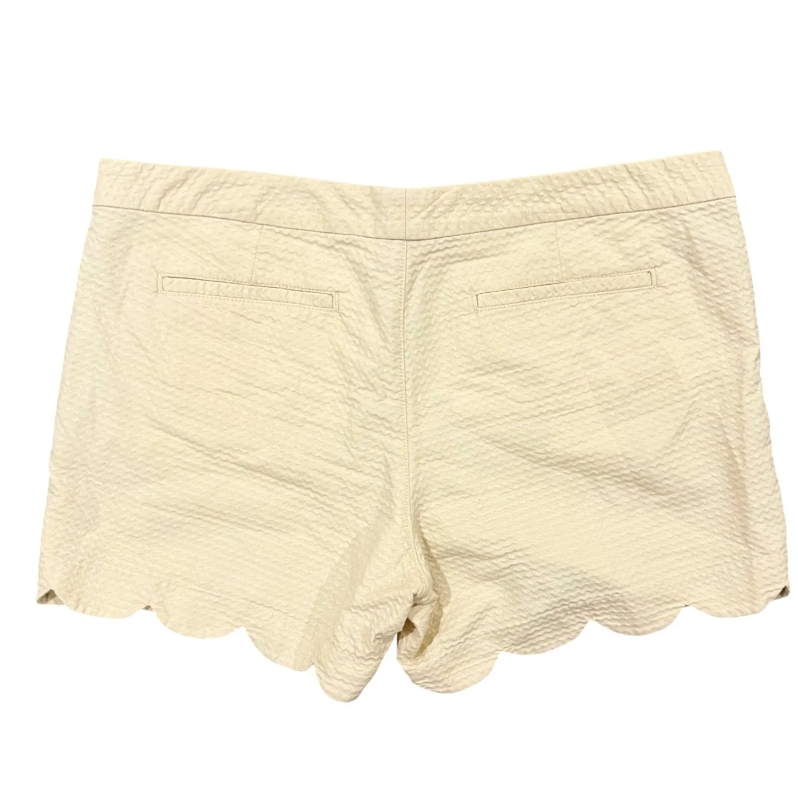 Lilly Pulitzer Scalloped zig zag texture Shorts Beige -Gold Shimmer Women's 14 - Image 3