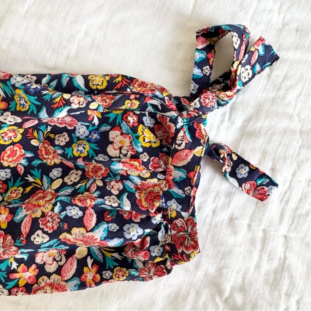 Old Navy Midi L Floral Ditsy Bohemian Long Sleeve Tie Coquette Cottagecore Multi - Image 6