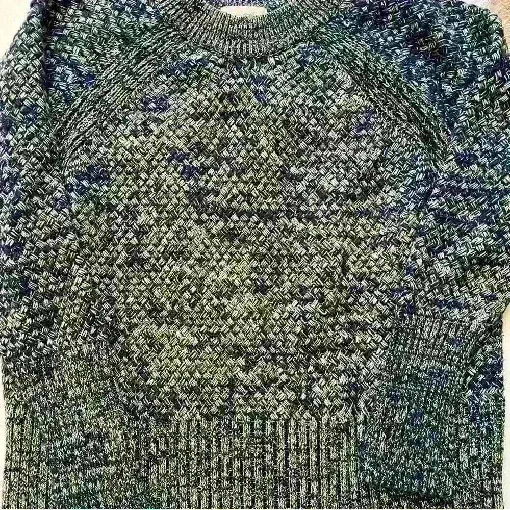 Universal Thread Blue White Heathered Basket Weave Sweater Large - Image 2