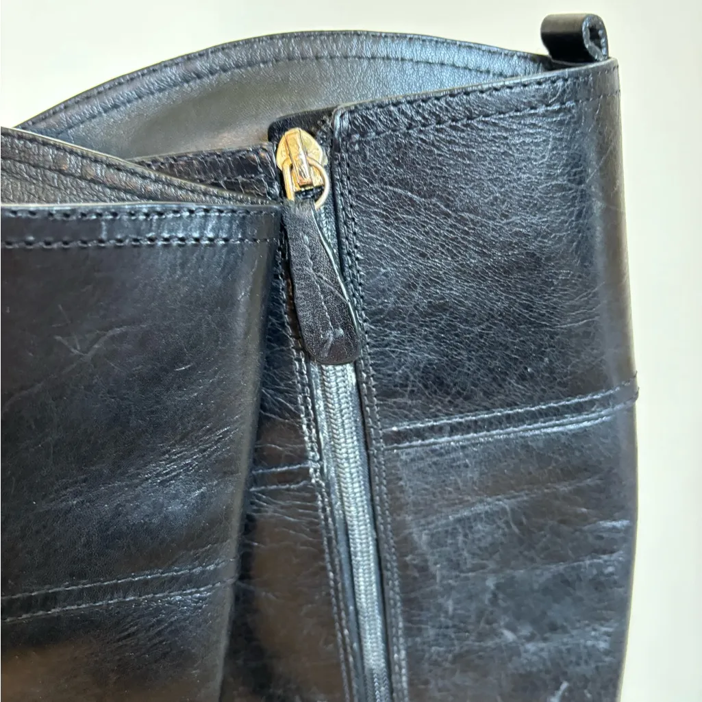 Tory Burch leather‎ tall black riding boots 7 women’s - Image 4