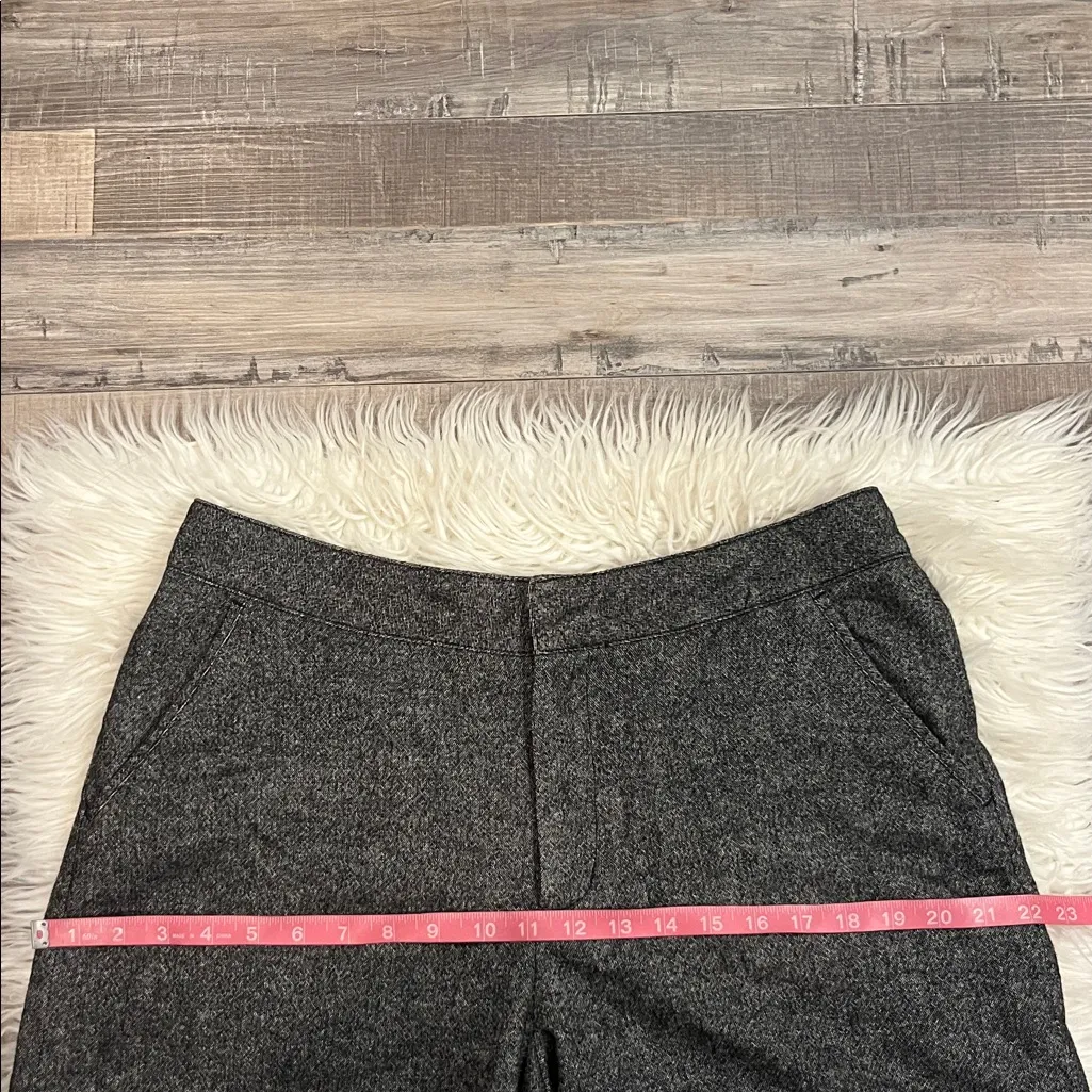 Garnet Hill wool blend lined wide leg trouser pants peppered tweed 14 - Image 8