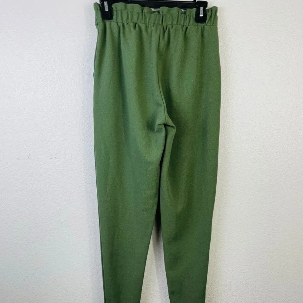 PINK‎ DOT Olive Green Paper Bag Pants Size Small - Image 5