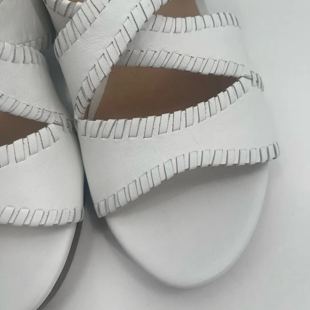 NEW JACK ROGERS Sandals Size 10 Jackie Mid Wedge White Leather Prep Summer NWOT - Image 5