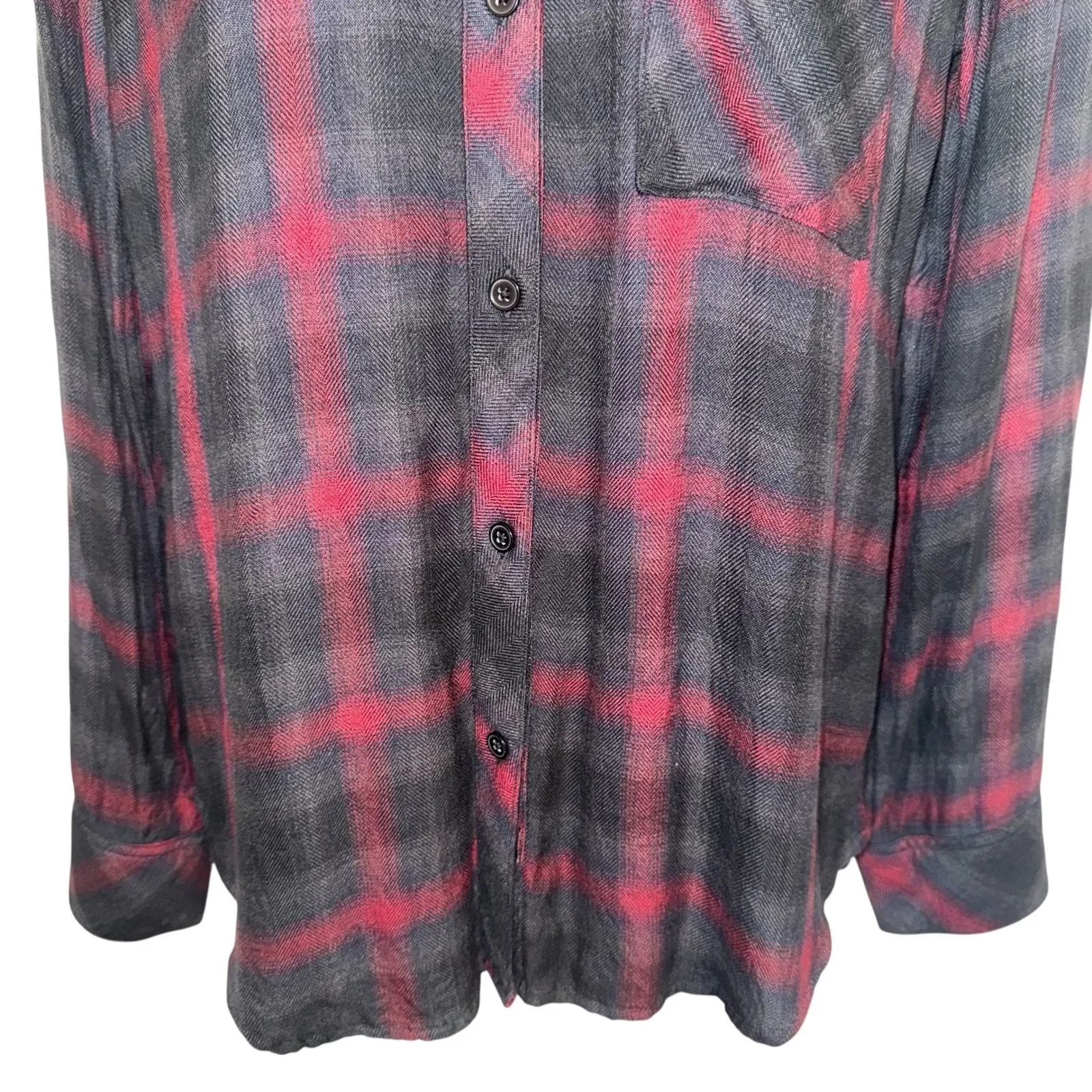 RAILS Button Down Hunter‎ Scarlet Ash Black Pocket Casual Shirt EUC Small - Image 4