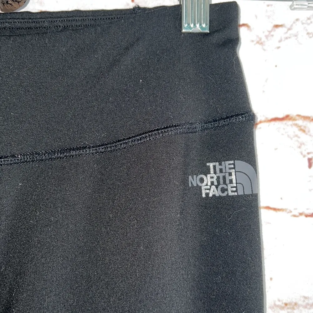 The North Face knit pants pull on XS mid rise black logo wide leg womens stretch - Image 4