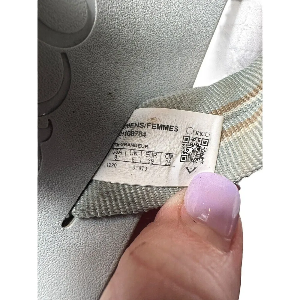 CHACO Size 8 CHILLOS FLIP SADIE AQUA GREY FLIP FLOP SANDALS Women’s Thong #S81-3 - Image 7