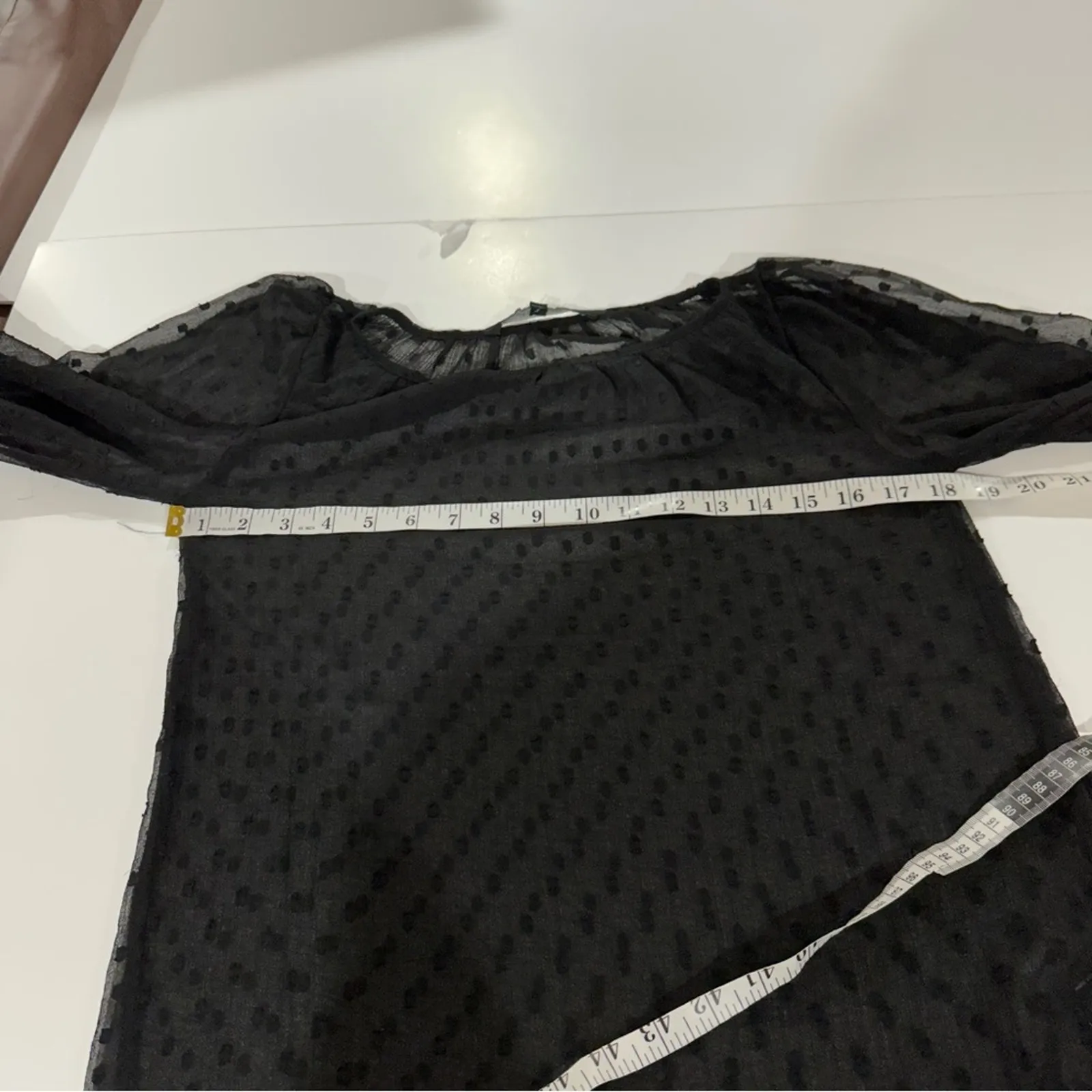 Walter Baker Black‎ Polka Dot Sheer Long Sleeve Top Size XS - Image 8