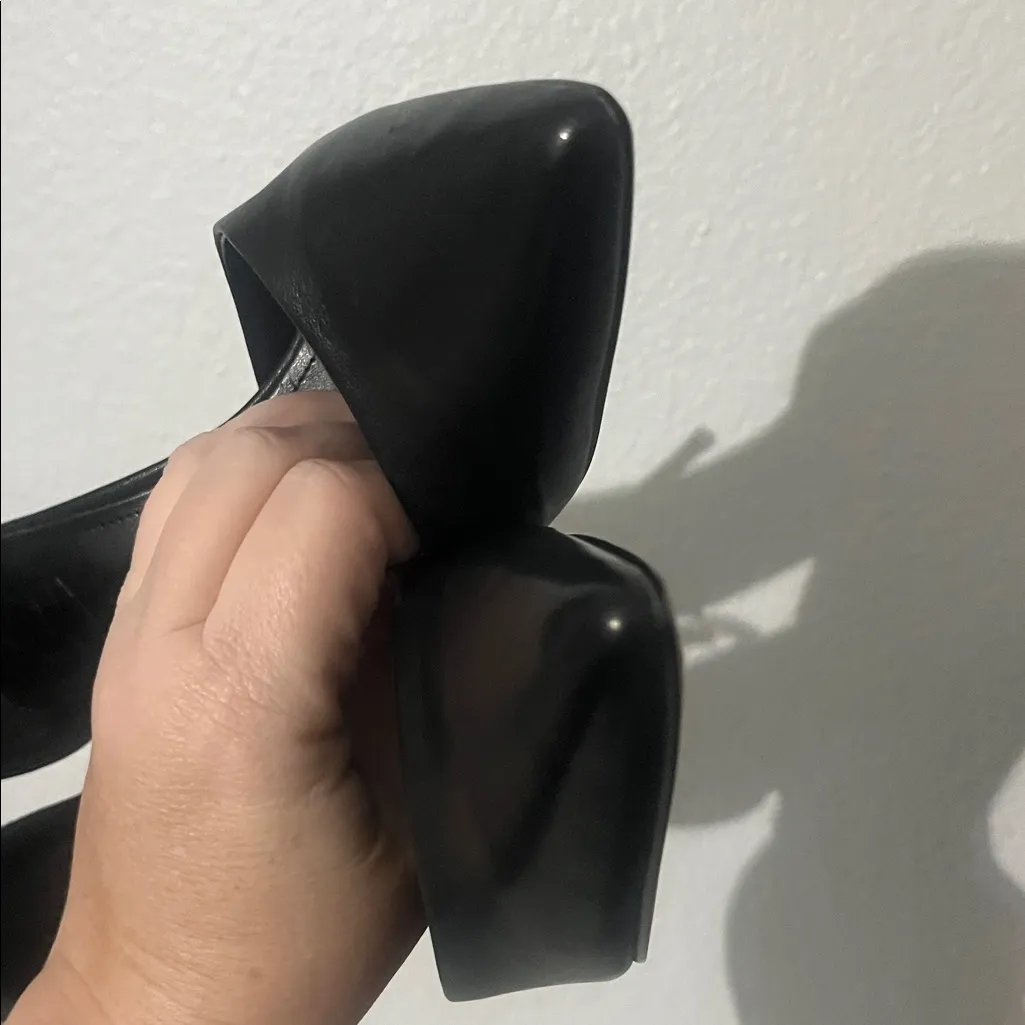 DKNY Veata Pointed Toe Slingback Pump Black Metallic Silver Size 7 Stilettos - Image 9