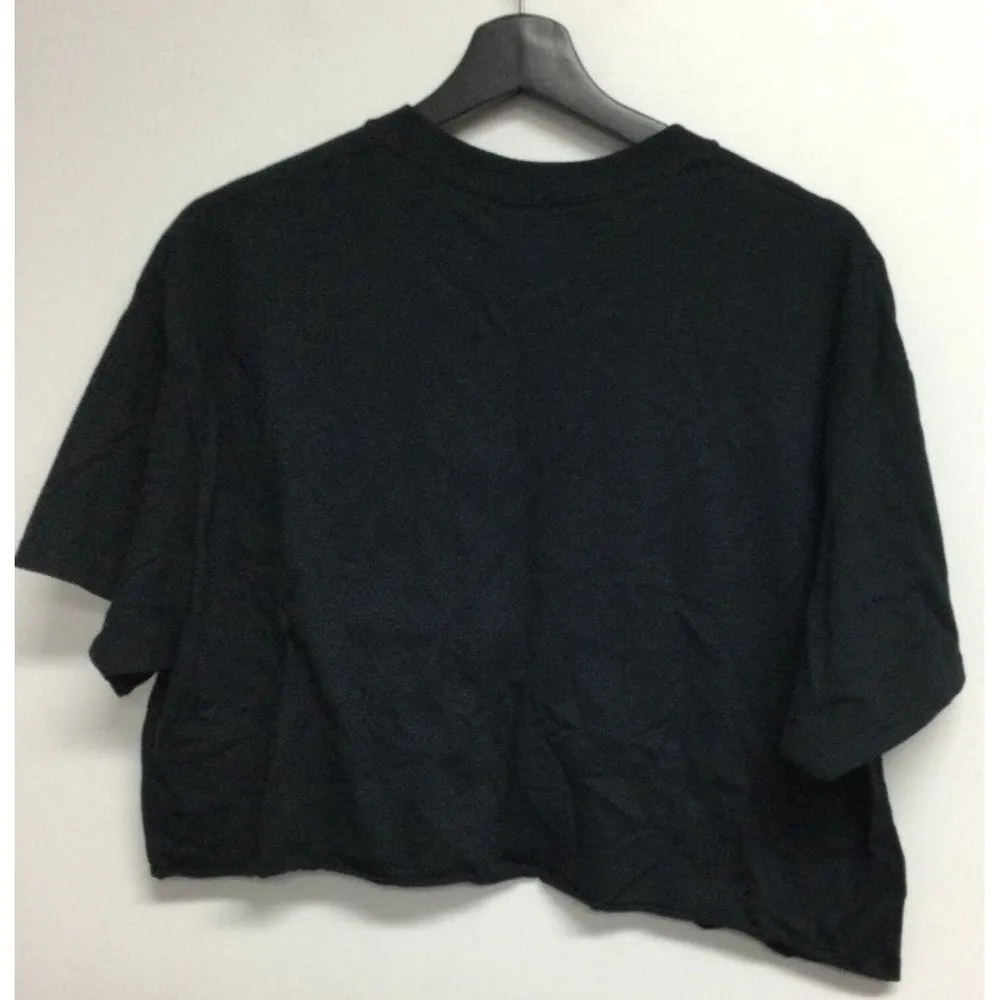 Halloween Cropped T-shirt Custom DIY Little Boo Black Tee Size L - Image 3