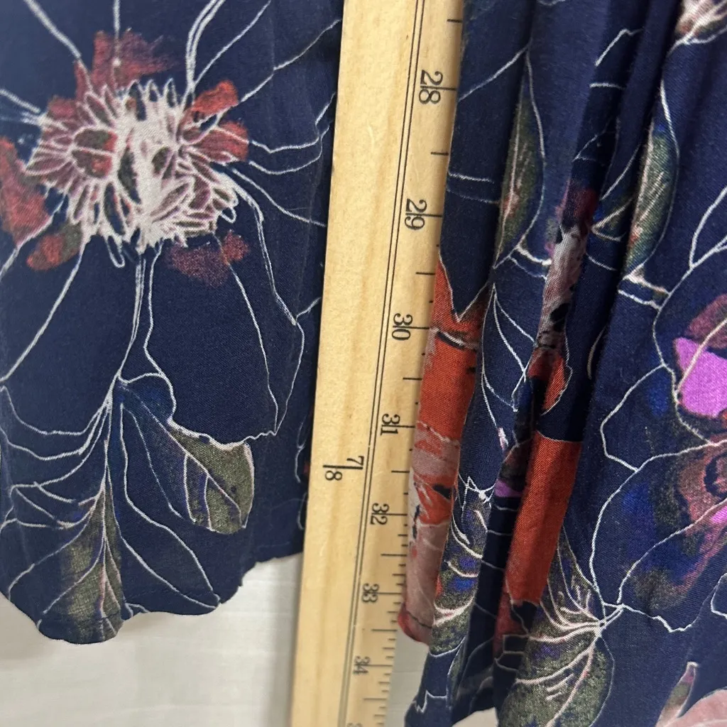 Free People Eyes On You Blue Floral Bell Sleeve Tunic Mini Dress 2. - Image 7