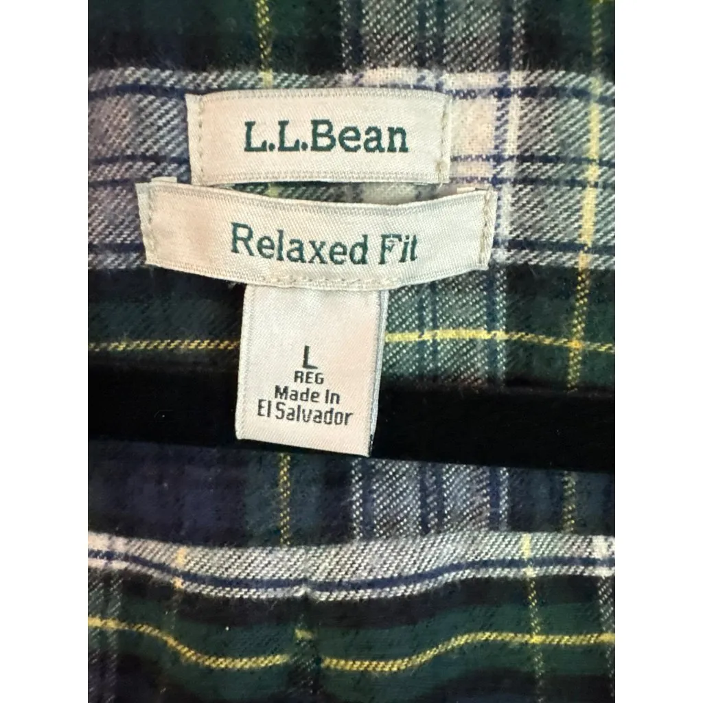 L.L. Bean Womens Scotch Plaid Flannel Shirt Large Zip Hoodie Jacket Tartan Blue - Image 2